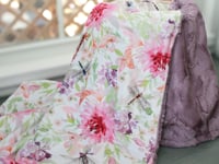 Personalized Dragonfly Baby Blanket – Custom Name Minky Blanket for Girls, Soft Newborn Baby Shower Gift